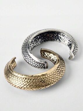 Antique Silver Woven Cuff Bracelet